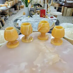 جام پایه دار سنگی ،سنگ طبیعی مرمر پرتغالی ، پایه یک تکه ، کار دست،بسیار زیبا،براق،خوش‌تراش، مناسب هفت سین عیدنوروز | هدیه تولد | جهیزیه عروس | کادویی | ظروف سنگی آقای سنگی | ظروف آنتیک و کلکسیونی