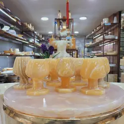 جام پایه دار سنگی ،سنگ طبیعی مرمر پرتغالی ، پایه یک تکه ، کار دست،بسیار زیبا،براق،خوش‌تراش، مناسب هفت سین عیدنوروز | هدیه تولد | جهیزیه عروس | کادویی | ظروف سنگی آقای سنگی | ظروف آنتیک و کلکسیونی