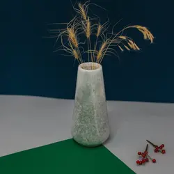 گلدان های 20 سانتی‌متری سفید ازناء ،مدل اشکی،سنگ طبیعی ازناء،رگه دار | گلدان سنگی | هدیه تولد | جهیزیه عروس | کادویی | ظروف سنگی آقای سنگی | ظروف آنتیک و کلکسیونی