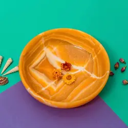 کاسه ی سنگی میوه خوری سنگی ، کاسه ی آجیل خوری سنگی ،سنگ طبیعی مرمر پرتغالی رگه سفید | هدیه تولد | جهیزیه عروس | کادویی | ظروف سنگی آقای سنگی | ظروف آنتیک و کلکسیونی