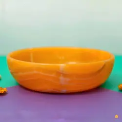 کاسه ی سنگی میوه خوری سنگی ، کاسه ی آجیل خوری سنگی ،سنگ طبیعی مرمر پرتغالی رگه سفید | هدیه تولد | جهیزیه عروس | کادویی | ظروف سنگی آقای سنگی | ظروف آنتیک و کلکسیونی