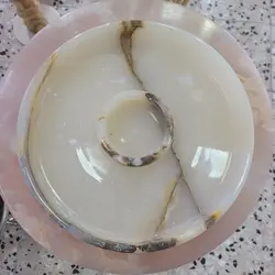 اردورخوری سنگی و سینی مزه سنگ طبیعی، سنگ مرمر سفید ،از تولید به مصرف بدون رزین و مواد شیمیایی | هدیه تولد | جهیزیه عروس | کادویی | ظروف سنگی آقای سنگی | ظروف آنتیک و کلکسیونی