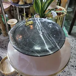 ظرف سنگی پایه دار سرو و پذیرائی سنگی-سنگ طبیعی مرمر پرتغالی | هدیه تولد | جهیزیه عروس | کادویی | ظروف سنگی آقای سنگی | ظروف آنتیک و کلکسیونی