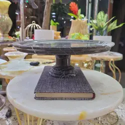 ظرف سنگی پایه دار ، سنگ طبیعی ازناء مشکی،بدون رزین و مواد شیمیایی | هدیه تولد | جهیزیه عروس | کادویی | ظروف سنگی آقای سنگی | ظروف آنتیک و کلکسیونی