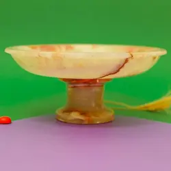 ظرف سنگی مدل پایه دار ،میوه خوری سنگی،شیرینی خوری سنگی،سنگ مرمر طبیعی سبز | هدیه تولد | جهیزیه عروس | کادویی | ظروف سنگی آقای سنگی | ظروف آنتیک و کلکسیونی