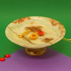 ظرف سنگی مدل پایه دار ،میوه خوری سنگی،شیرینی خوری سنگی،سنگ مرمر طبیعی سبز | هدیه تولد | جهیزیه عروس | کادویی | ظروف سنگی آقای سنگی | ظروف آنتیک و کلکسیونی