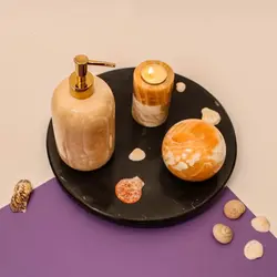 جامایع سنگی بسیار زیبا،سنگ مرمر کرم رگه دار | هدیه تولد | جهیزیه عروس | کادویی | ظروف سنگی آقای سنگی | ظروف آنتیک و کلکسیونی