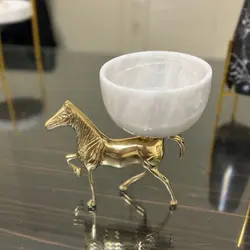 شکلات خوری سنگی اسب برنجی | جهیزیه عروس | کادویی | هدیه تولد | ظروف آنتیک و کلکسیونی | ظروف سنگی آقای سنگی