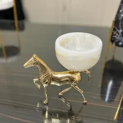 شکلات خوری سنگی اسب برنجی | جهیزیه عروس | کادویی | هدیه تولد | ظروف آنتیک و کلکسیونی | ظروف سنگی آقای سنگی