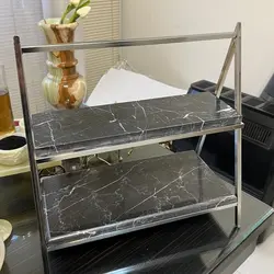 استند سنگی 2 طبقه مناسب چیدمان خوراکی و کنار گاز و غیره | جهیزیه عروس | کادویی | هدیه تولد | ظروف سنگی آقای سنگی | ظروف آنتیک و کلکسیونی