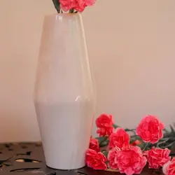 گلدان سنگی لوکس لوزی ارتفاع حدود 25 سانتی | جهیزیه عروس | کادویی | هدیه تولد | ظروف سنگی آقای سنگی | ظروف آنتیک و کلکسیونی