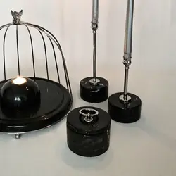 قندون سنگی رنگ سنگ سفید و مشکی | جهیزیه عروس | هدیه تولد | کادویی | ظروف سنگی آقای سنگی | ظروف آنتیک و کلکسیونی