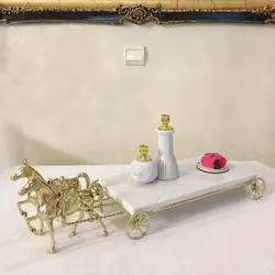 ظرف سنگی رولت خوری استند ارابه دو اسب برنجی | جهیزیه عروس | هدیه تولد | کادویی | ظروف سنگی آقای سنگی | ظروف آنتیک و کلکسیونی