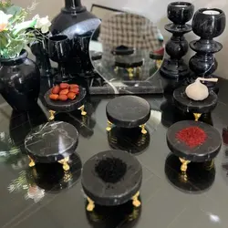 ظروف هفت سین سنگی با آینه | هدیه تولد | جهیزیه عروس | ظروف سنگی آقای سنگی | کادویی | ظروف آنتیک و کلکسیونی