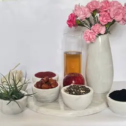 ظرف سنگی پیاله سنگی هفتسین برای تزئین سفره عید 1402 (قیمت درج شده برای 6 عدد پیاله ) | هدیه تولد | جهیزیه عروس | ظروف سنگی آقای سنگی
