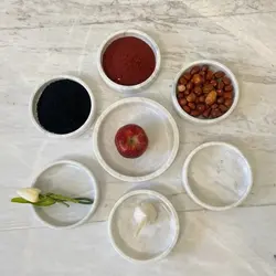 ظروف سنگی هفتسین شامل 6 عدد کاسه سنگی قطر 15 و یک عدد کاسه قطر 20 | هدیه تولد | جهیزیه عروس | ظروف سنگی آقای سنگی