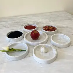 ظروف سنگی هفتسین شامل 6 عدد کاسه سنگی قطر 15 و یک عدد کاسه قطر 20 | هدیه تولد | جهیزیه عروس | ظروف سنگی آقای سنگی