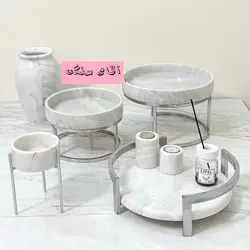 ظروف سنگی شامل میوه شیرینی خوری سنگی آجیل خوری سنگی و شکلات خوری سنگی (گلدان و اکسسوری ها قابل سفارش) | هدیه تولد | جهیزیه عروس | ظروف لوکس سنگی ظروف آقای سنگی