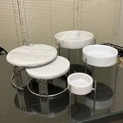 ست ظروف سنگی پذیرایی استند دوتایی میوه خوری سنگی اجیل خوری سنگی و شکلات خوری سنگی | هدیه تولد | جهیزیه عروس | کادویی روز زن