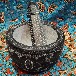 هاون سنگی حکاکی شده طرح گل پنجبرگ | ظروف سنگی آقای سنگی | هدیه تولد | جهیزیه عروس