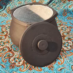 دیگ سنگی 9 نفره مشکی شده | قابلمه سنگی | دیزی سنگی | ظروف سنگی آقای سنگی | هدیه تولد | جهیزیه عروس