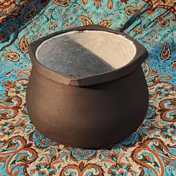 دیگ سنگی 9 نفره مشکی شده | قابلمه سنگی | دیزی سنگی | ظروف سنگی آقای سنگی | هدیه تولد | جهیزیه عروس