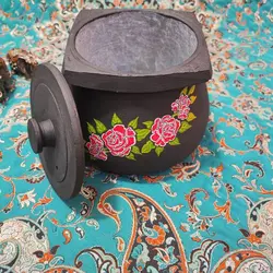 قابلمه سنگی 2 نفره طراحی شده | دیگ سنگی | دیزی سنگی | هدیه تولد | جهیزیه عروس | ظروف سنگی آقای سنگی | طب سنتی درمان کمخونی