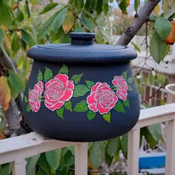 قابمه سنگی 4 نفره طراحی شده | دیزی سنگی | دیگ سنگی | ظروف سنگی آقای سنگی | هدیه تولد | جهیزیه عروس | ظروف سالم آشپزی طب سنتی درمان کمخونی