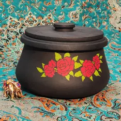 قابمه سنگی 4 نفره طراحی شده | دیزی سنگی | دیگ سنگی | ظروف سنگی آقای سنگی | هدیه تولد | جهیزیه عروس | ظروف سالم آشپزی طب سنتی درمان کمخونی