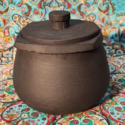 قابلمه سنگی 2  نفره طراحی شده | جهیزیه عروس | دیگ سنگی | دیزی سنگی | هدیه تولد | ظروف سنگی آقای سنگی