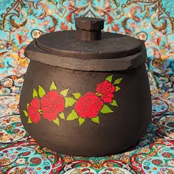 قابلمه سنگی 2  نفره طراحی شده | جهیزیه عروس | دیگ سنگی | دیزی سنگی | هدیه تولد | ظروف سنگی آقای سنگی