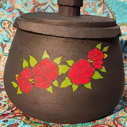 قابلمه سنگی 2  نفره طراحی شده | جهیزیه عروس | دیگ سنگی | دیزی سنگی | هدیه تولد | ظروف سنگی آقای سنگی