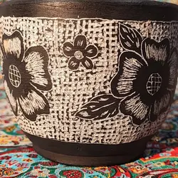 هاون سنگی قلم زنی شده سایز متوسط مناسب برای جهیزیه و کلکسیونی | ظروف سنگی آقای سنگی | هدیه تولد