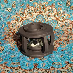 چراغ وارمر سنگی رنگ مشکی | ظروف سنگی آقای سنگی | هدیه تولد | جهیزیه عروس