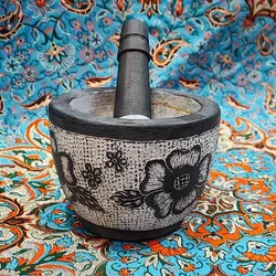 هاون سنگی قلم زده سایز بزرگ | ظروف سنگی آقای سنگی | هدیه تولد | جهیزیه عروس