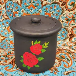 دیری سنگی 2 نفره طراحی شده طرح گلبرگ | دیگ سنگی | قابلمه سنگی | ظروف سنگی آقای سنگی | جهیزیه | هدیه تولد