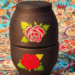 ست نمکدان سنگی طرح تک گلسرخ و قرمز | ظروف سنگی آقای سنگی | هدیه تولد | جهیزیه