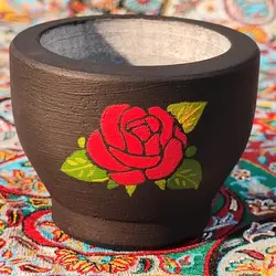 ست نمکدان سنگی طرح تک گلسرخ و قرمز | ظروف سنگی آقای سنگی | هدیه تولد | جهیزیه