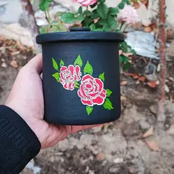 قابلمه سنگی یک نفره طراحی شده | دیگ سنگی | دیزی سنگی | ظروف سنگی آقای سنگی | هدیه تولد | جهیزیه | ظروف سالم آشپزی طب سنتی