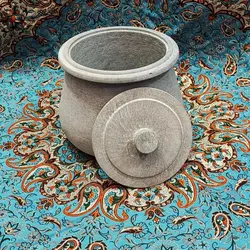 دیگ سنگی 10 نفره مدل شلغمی | قابلمه سنگی | دیزی سنگی | ظروف سنگی آقای سنگی | درمان کم خونی طب سنتی