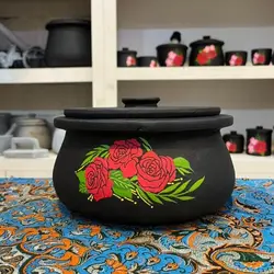 قابلمه سنگی 4 نفره طراحی شده | دیزی سنگی | دیگ سنگی | ظروف سنگی آقای سنگی | جهیزیه | کادویی | ظروف سالم آشپزی طب سنتی