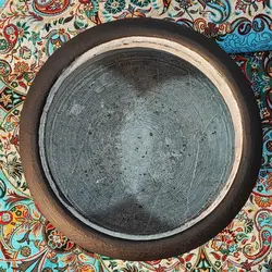 دیگ سنگی 4 نفره طراحی شده مدل گل رز کرمی | دیزی سنگی | قابلمه سنگی | ظروف سالم آشپزی آقای سنگی