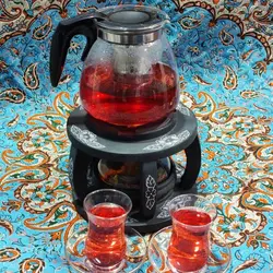 چراغ وارمر سنگی قلم زده شده مدل لیلیوم | ظروف سنگی آقای سنگی