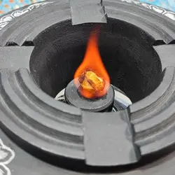 چراغ وارمر سنگی قلم زده شده مدل لیلیوم | ظروف سنگی آقای سنگی