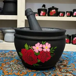 هاون سنگی بزرگ طراحی شده | هاون دستی آقای سنگی | ظروف سنگی | کادویی | هدیه تولد