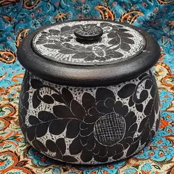 دیگ سنگی 9 نفره قلم زنی شده | دیزی سنگی | ظروف سالم آشپزی | قابلمه سنگی آقای سنگی درمان کم خونی