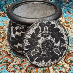 دیگ سنگی 9 نفره قلم زنی شده | دیزی سنگی | ظروف سالم آشپزی | قابلمه سنگی آقای سنگی درمان کم خونی