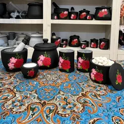 ست دیزی سنگی 2 نفره طراحی شده | ست دیگ سنگی 2 نفره | ظروف سالم آشپزی و طب سنتی آقای سنگی | قابلمه سنگی مشهد | درمان کم خونی
