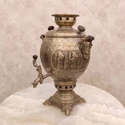 سماور ذغالی برنجی ۶ لیتری هخامنش آنتیک