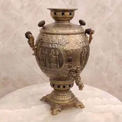 سماور ذغالی برنجی ۶ لیتری هخامنش آنتیک